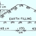 Section of an earthen cofferdam